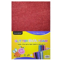 CHIISEN A4 Glitter Foam Sheet without Sticker - Single Colour -10Nos